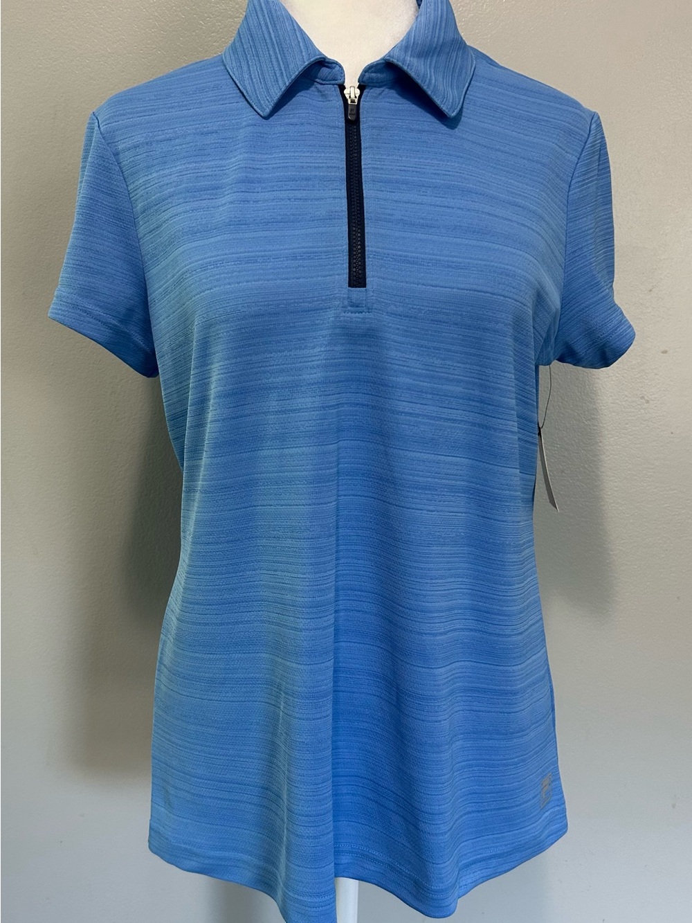 Fila Women’s golf Shirt Blue Short-Sleeve Polo 1/4 Zip Top